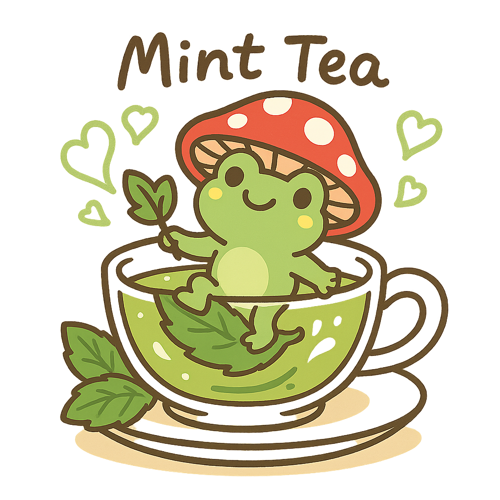 Mooncap Mint — frog cooling in mint tea